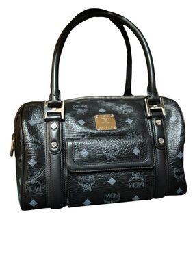 MCM Visetos Boston satchel bag featuring silver-tone haardware